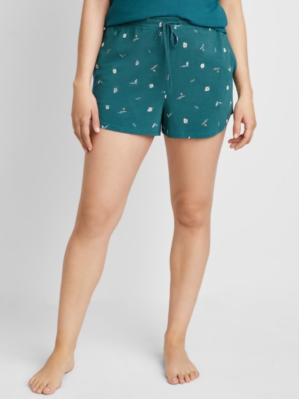 #1770 State of Day Women's Printed Knit Sleep Shorts - Surfe